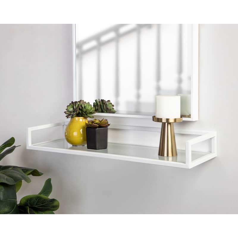 Kate and Laurel Blex Metal and Glass Wall Shelf