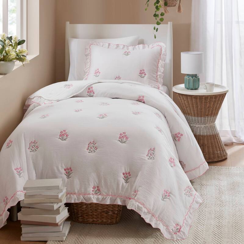 Intelligent Design Aglaia Quilt Mini Set - Twin - Twin XL - Pink