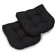 preview thumbnail 64 of 70, 19-inch Twill U-shaped Chair Cushion (Set of 1, 2, or 4) - 19 x 19 Set of 2 - Black