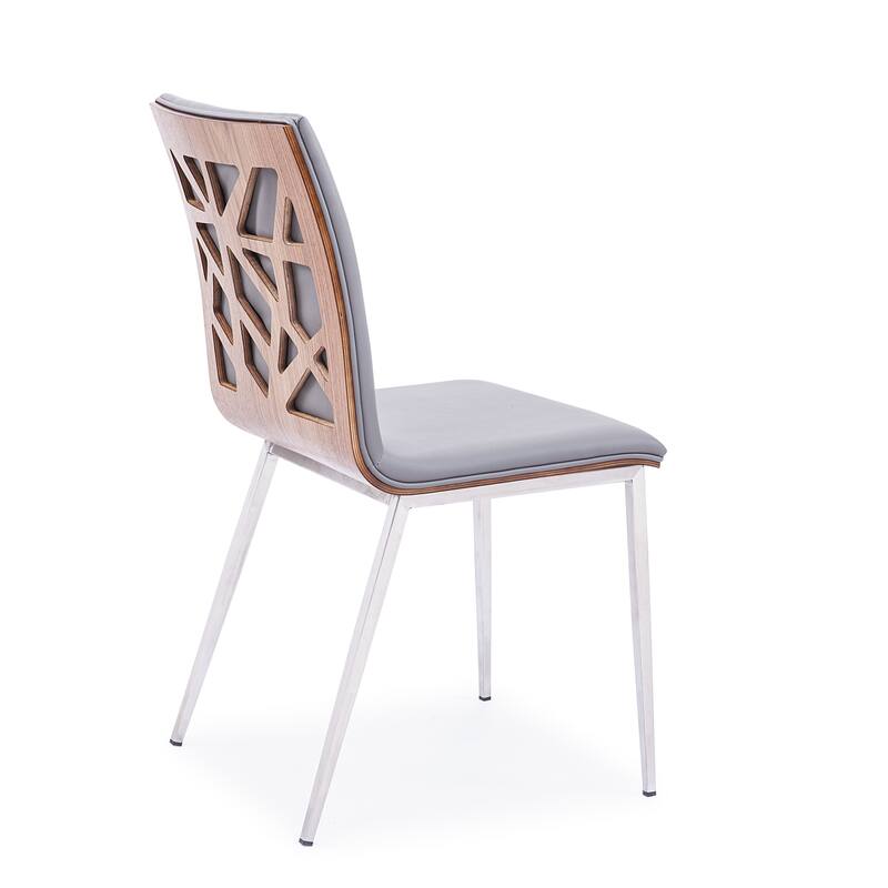 Crystal Upholstered Wood and Metal Armless Dining Chairs - Set of 2