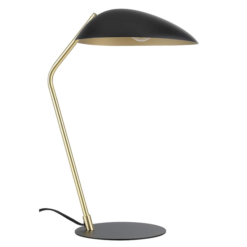 Lindmoor - 1-Light Table Lamp Black Finish - Brushed Brass Accents - Black, Brushed Brass