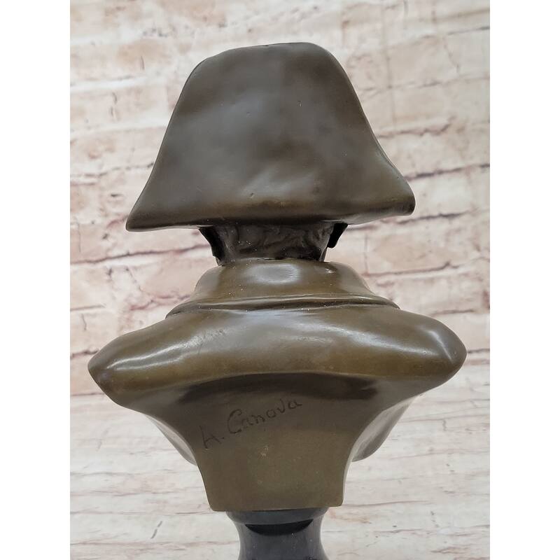 Napoleon Bonaparte Bronze Bust Sculpture Statue Figure Marble Base 9.5 Inches X 6 Inches
