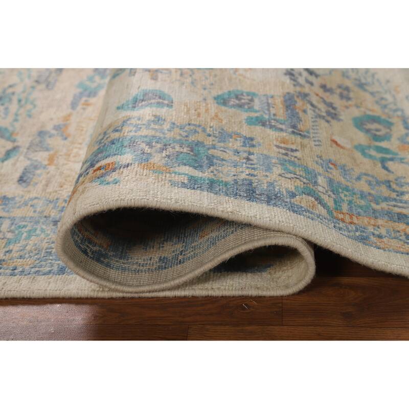 Vegetable Dye Art Deco Turkish Rug Handmade Wool Carpet - 5'0"x 6'9"