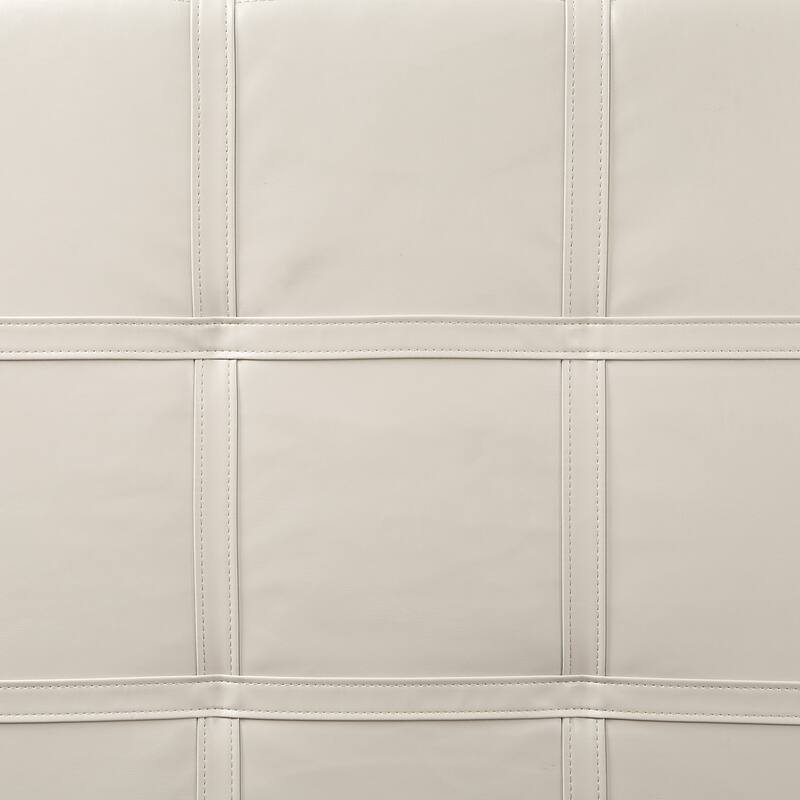 Detour Strap Square Storage Ottoman in Faux Leather