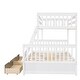 preview thumbnail 14 of 16, Twin Over Full Bunk Bed with Guardrails, Drawers & Headboard