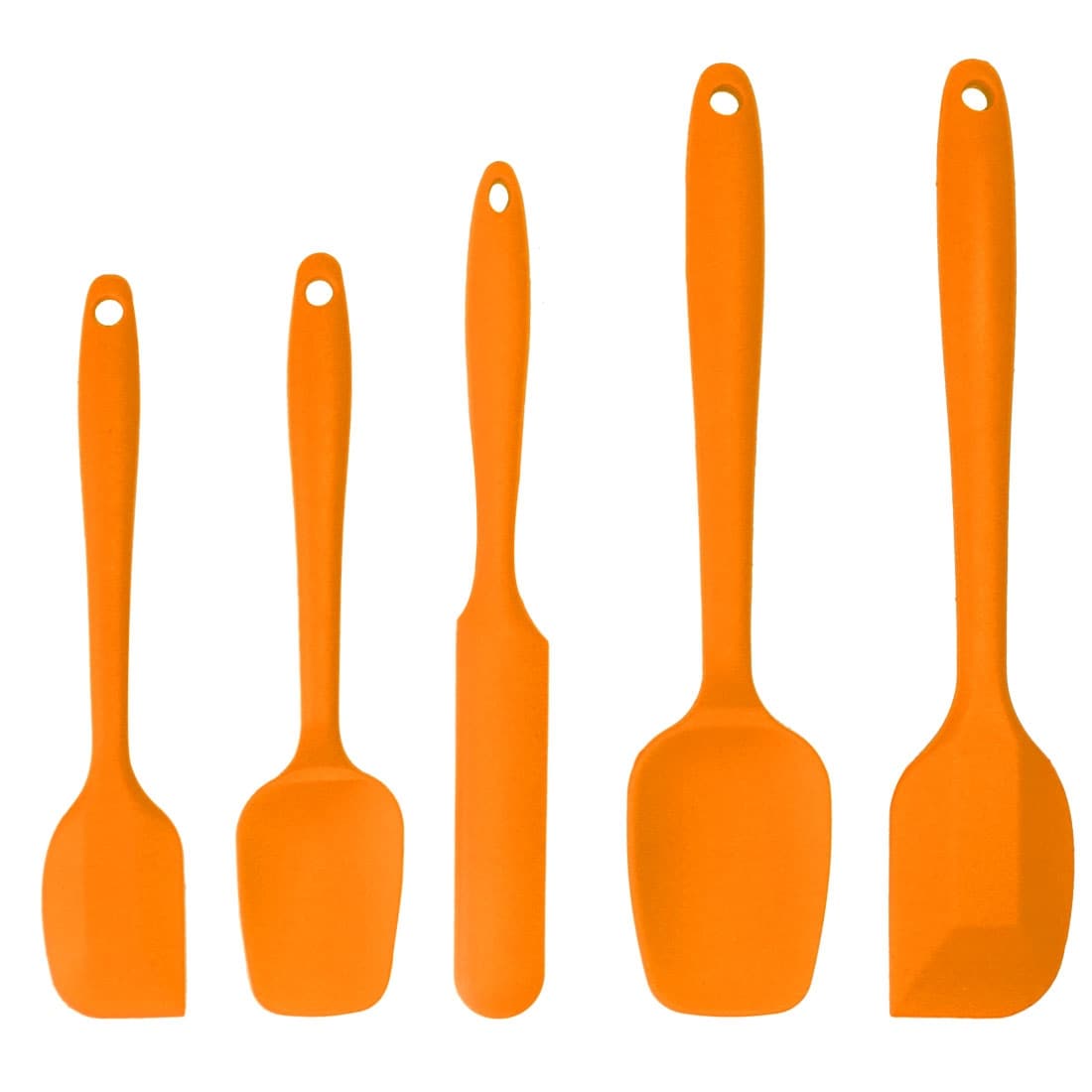 Cheer Collection 12 Piece Silicone Spatula Set with Wooden Handles