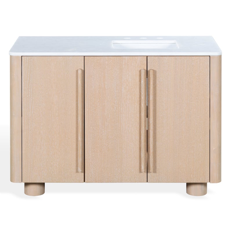 SAFAVIEH Couture Cindybella Vanity - 48"W x 22"D x 34"H - Natural/White