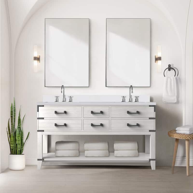 Norwalk Bath Vanity with Quartz Top, Sink, Mirror and Faucet