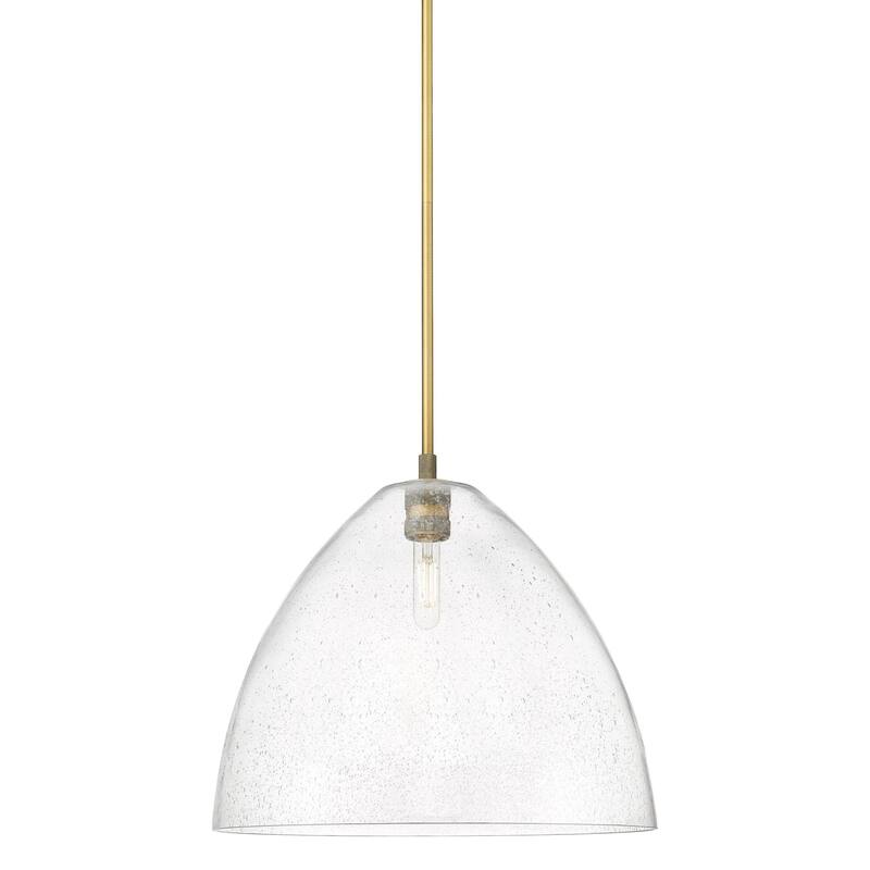 Innovations Lighting 434-1S-15-16 Crown Point Pendant Dome Crown Point - Brushed Brass / Seedy