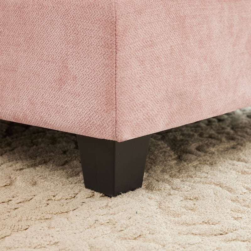 3-seat Chenille Modular Upholstered Convertible Sectional Sofa with Ottoman