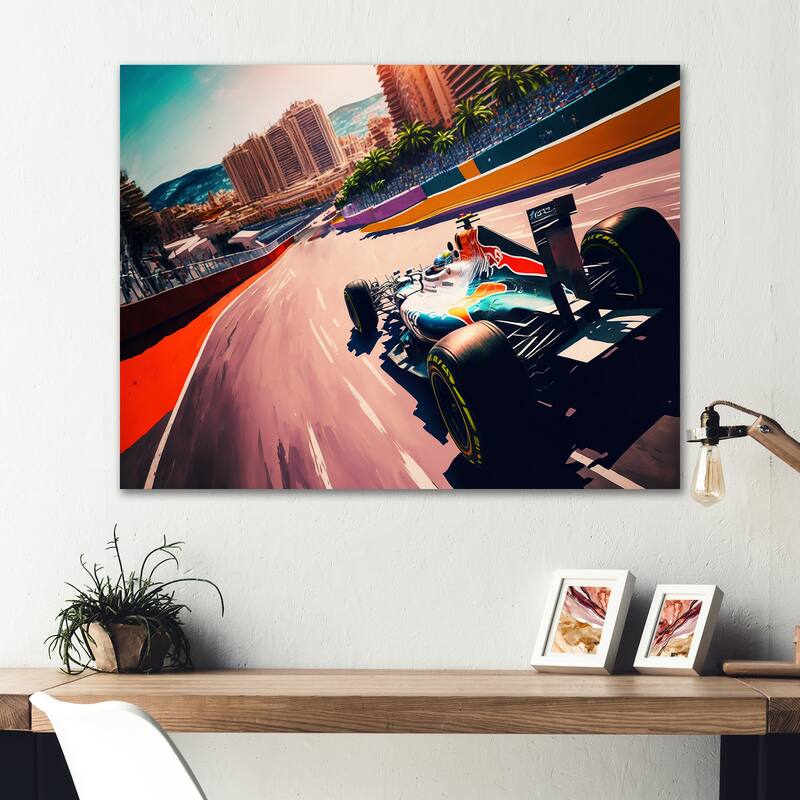 Designart 'Racing car in Monaco GP III' Cars Race Car Formula 1 Metal ...