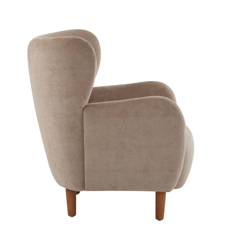 Christopher Knight Home - Parmelee Upholstered Wingback Club Chair with Plush Velvet and Solid Wood Legs