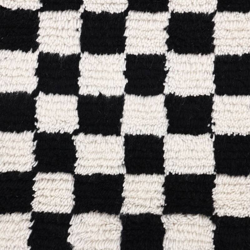 Contemporary Checkered Black Area Rug
