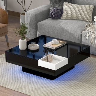 Modern Minimalist Design Square Coffee Table with Detachable Tray - Bed ...
