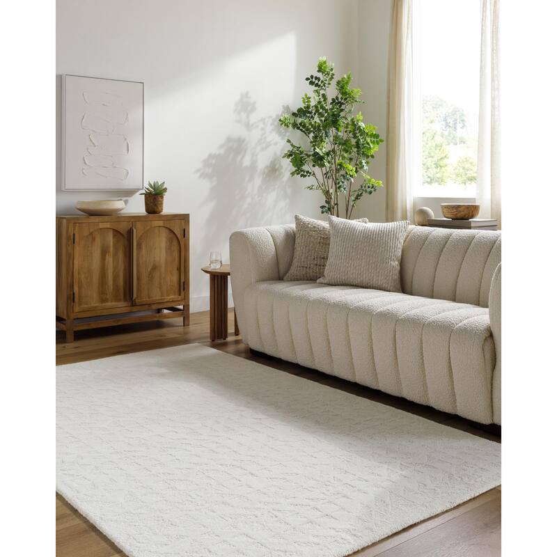 Luciano Modern Solid Area Rug - White - 9' x 12'