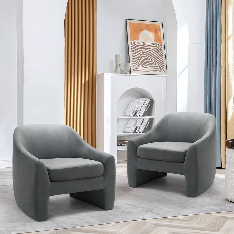 2 Set Oversized Armchair Modern Upholstered Accent Chair