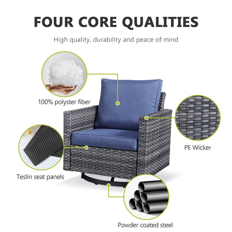 Gymojoy Outdoor Fire Pit Conversation Set, Patio Furniture with Cushions