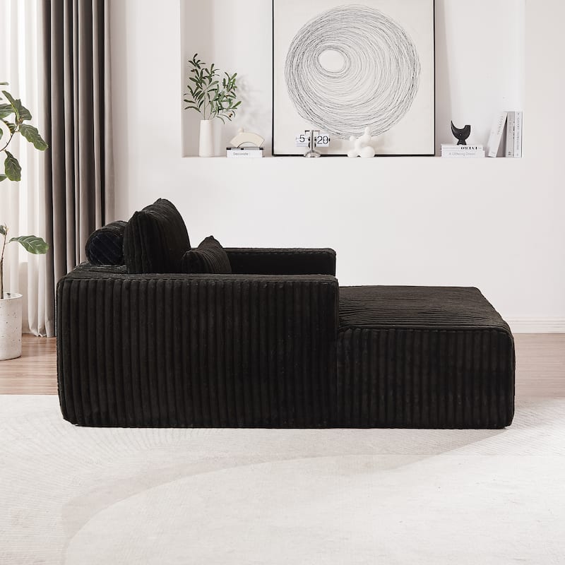 Modern 75" Corduroy Lounge Chair, Soft and Comfortable Sleeper Sofa with Pillow Support for Indoor Spaces
