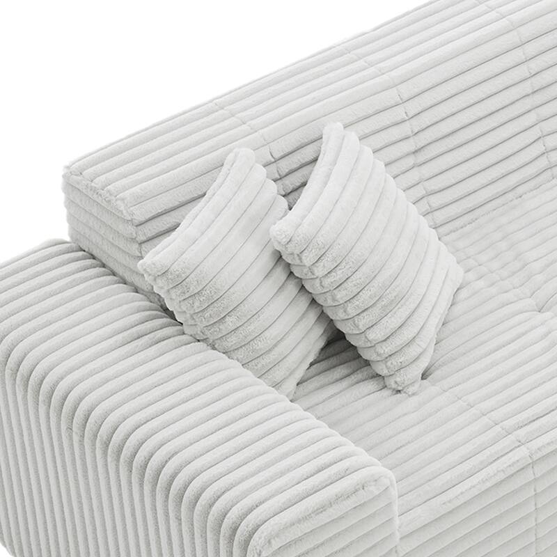 122" W No Assembly Sofa L-Shaded Sectional Modular with Chaise