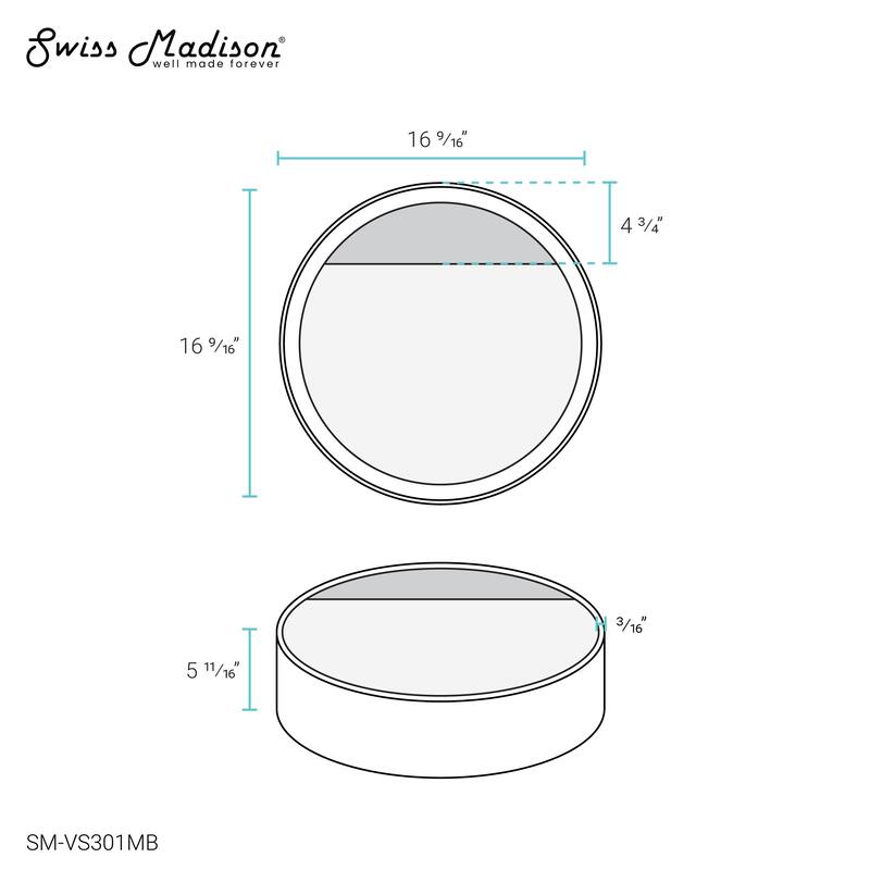 Beau 16.5” Round Vessel Bathroom Sink