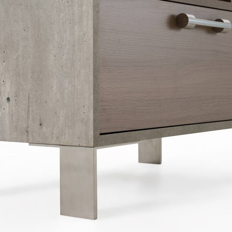 Nova Domus Boston Modern Brown Oak & Faux Concrete Bookcase