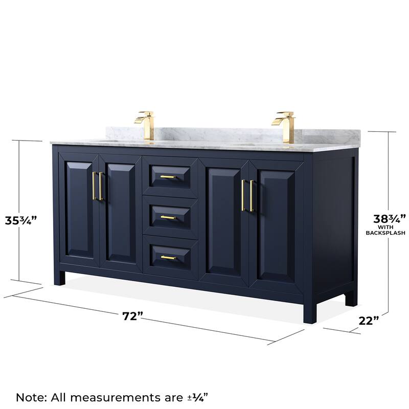 Wyndham Collection Daria 72" Free Standing Double Vanity Set with MDF
