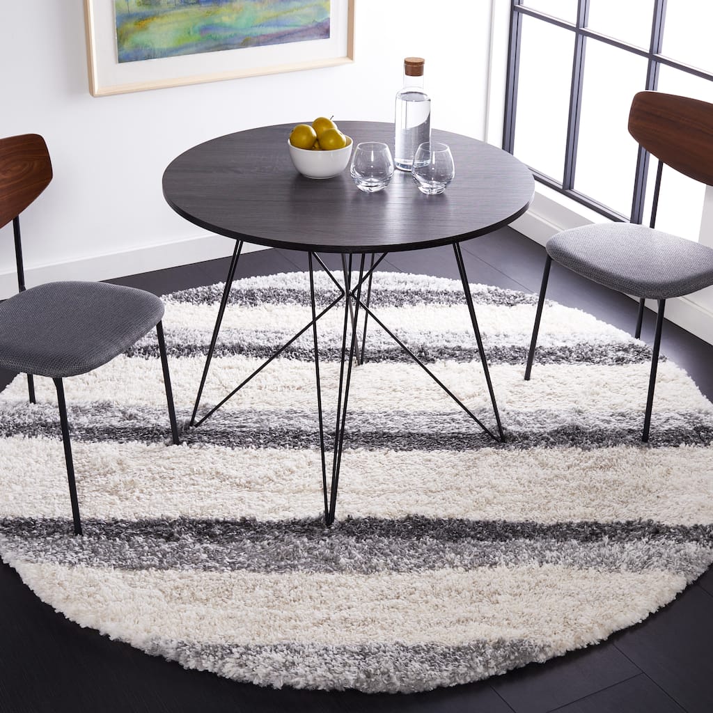 SAFAVIEH Fontana Shag Mariosa Modern Stripe 2-inch Thick Rug
