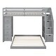 preview thumbnail 18 of 16, Twin Over Full Bunk Bed with 3-layer Shelves, Drawers and Storage Stairs,