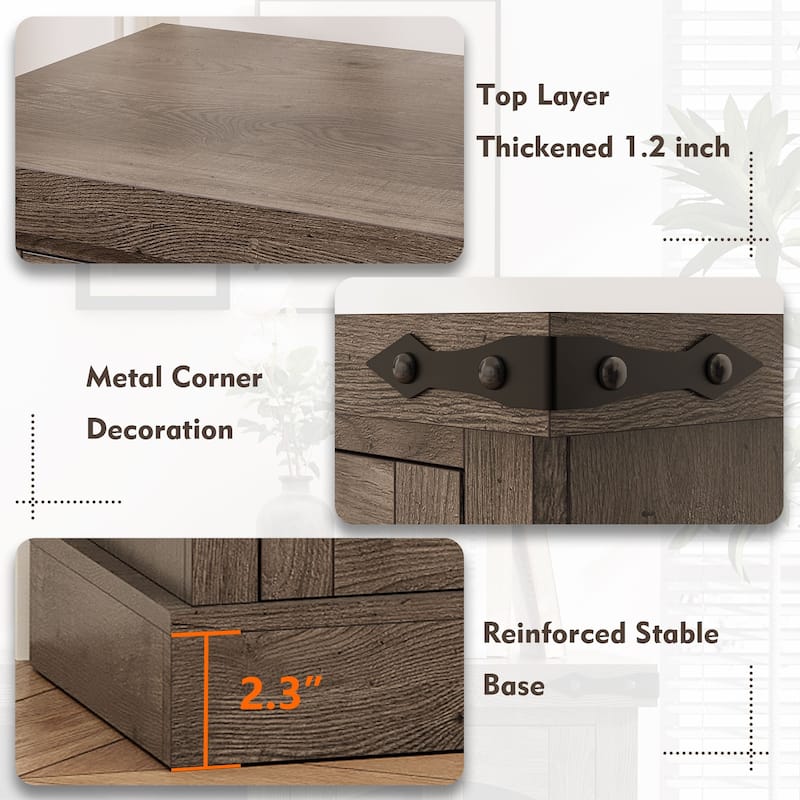 Gymojoy Fireplace 71" TV Stand with 36" Electric Fireplace, Media Console for Up to 80" TVs, LED Lights Entertainment Center.