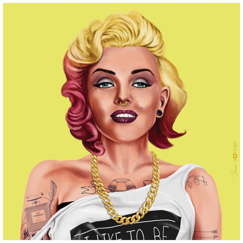 Empire Art Direct Hip Marilyn Monroe Printed Tempered Glass Wall Art - Multi-Color