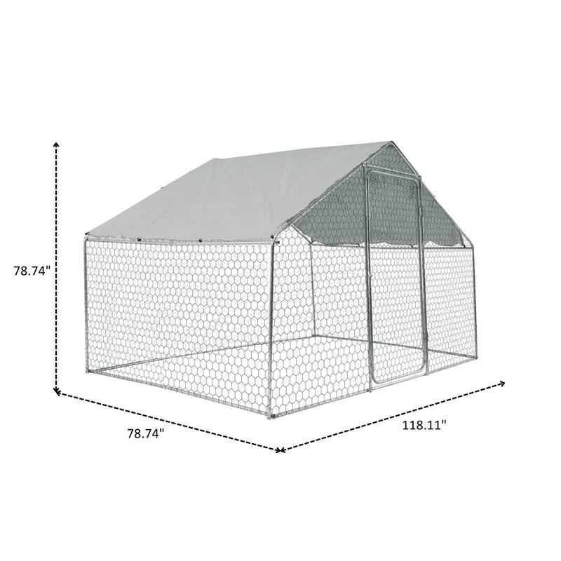 Outdoor chicken coop metal big space 10*6*6FT