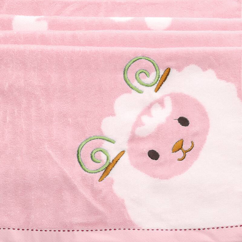 Cotton 2 Piece Bath Towel Set, Highly Absorbent and Quick Dry Cartoon Pattern Towels for Bathroom 28" x 56" - Pink_2