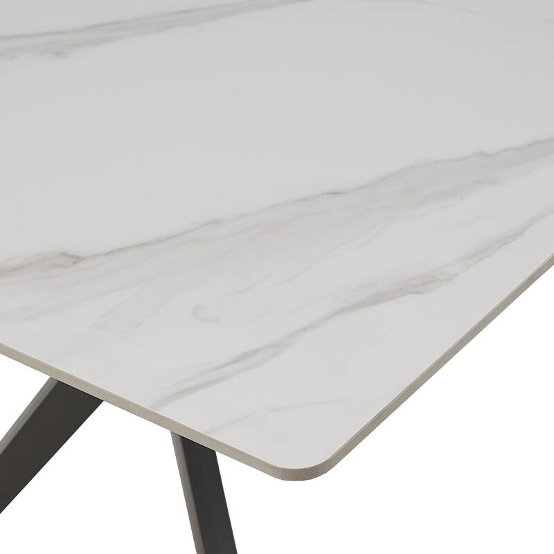 Presley Iron Grey Metal Base Dining Table by iNSPIRE Q Modern