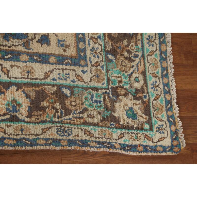 Traditional Hamedan Persian Vintage Area Rug Hand-Knotted Wool Carpet - 6'6"x 9'8"