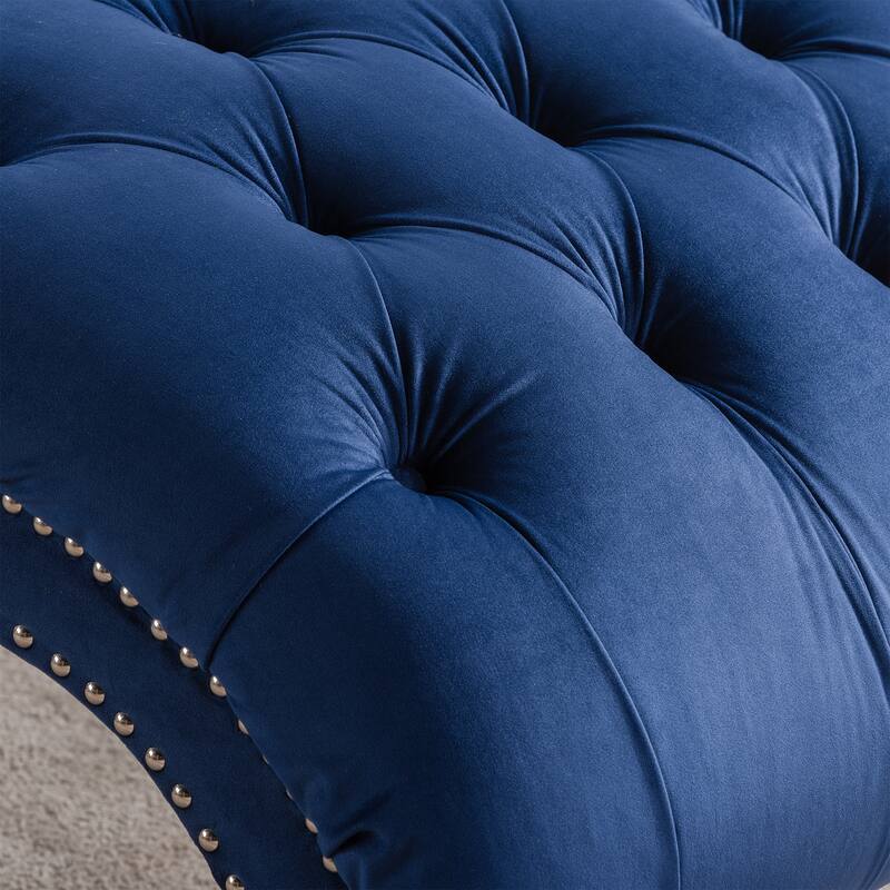 27.17" Buttons Tufted Chaise Lounge Chair with Nailheads