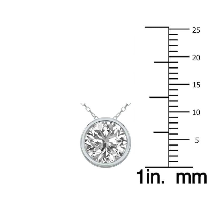 Marquee Certified 1.50 Carat Lab Grown Diamond Bezel Pendant in 14K White Gold