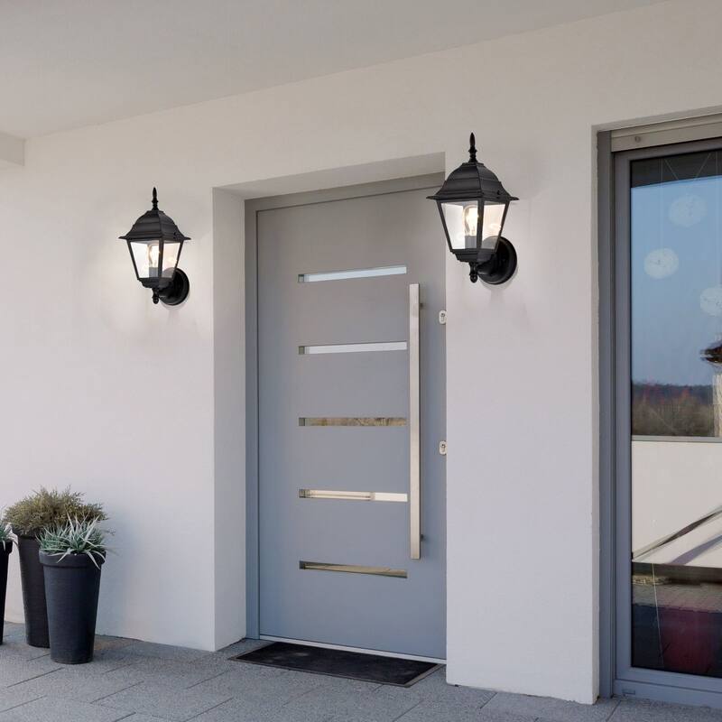 Outdoor Wall Light Fixture Black White Wall Sconces Porch Light 2 Pack