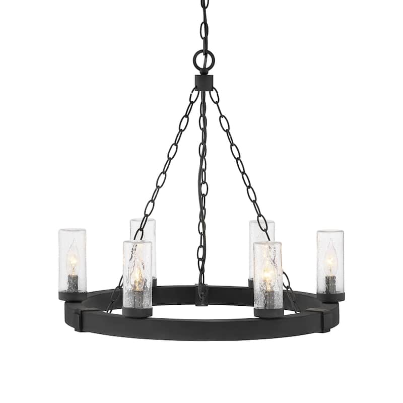Hinkley Lighting Sawyer 12v 21w 6 Light 24" Wide Open Air LED Outdoor - Black