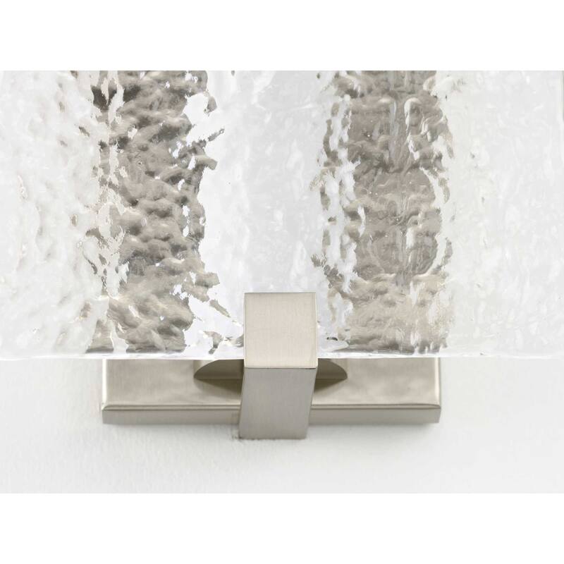 Progress Lighting 9" Tall LED Wall Sconce with Water Glass Shade