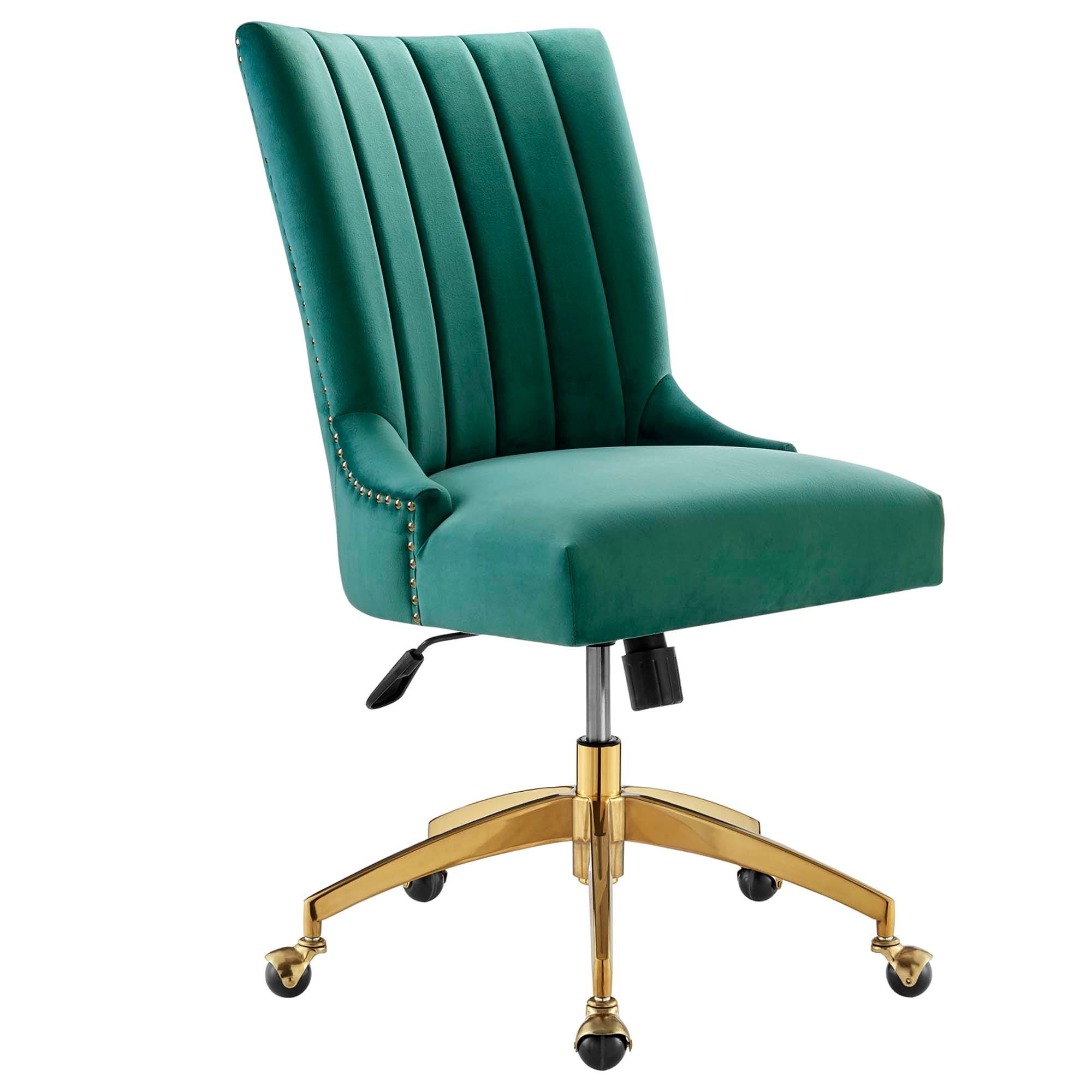 Empower Channel Tufted Performance Velvet Office Chair in Gold