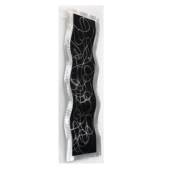 Statements2000 Black / Silver Abstract Metal Wall Art Accent Wave by Jon Allen - Chaotic 2