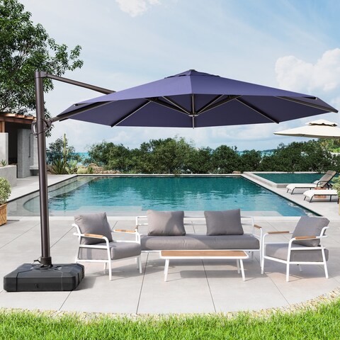 Crestlive Products 13ft Patio Cantilever Umbrella with 7-position Adjustment
