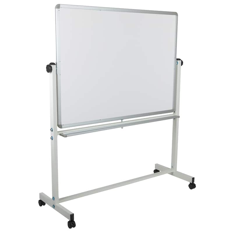 Double-Sided Mobile White Board with Shelf - Flip Over Board