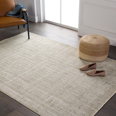 Sovis Abstract Light Gray/ Ivory Area Rug