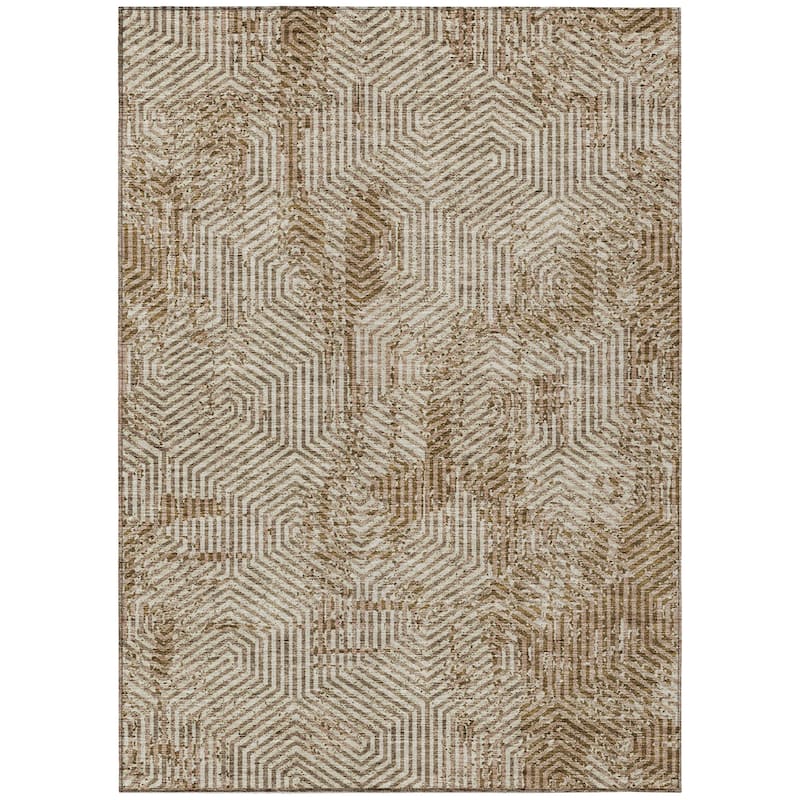 Machine Washable Indoor/ Outdoor Chantille Contemporary Maze Rug