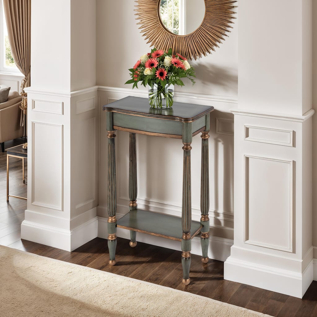 Whitney 17.5 in. W Rectangular Wood Console Table with Lower Open Shelf