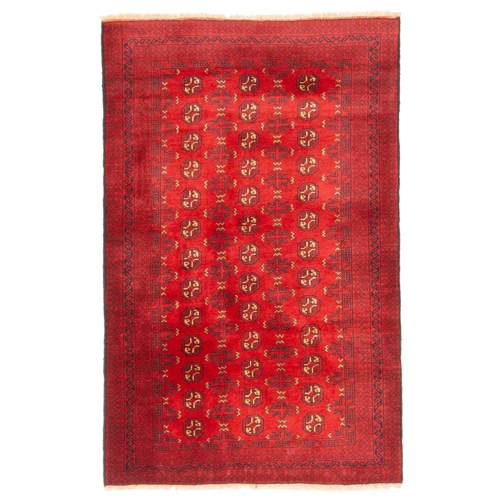ECARPETGALLERY Hand-knotted Teimani Red Wool Rug - 2'11 x 4'5