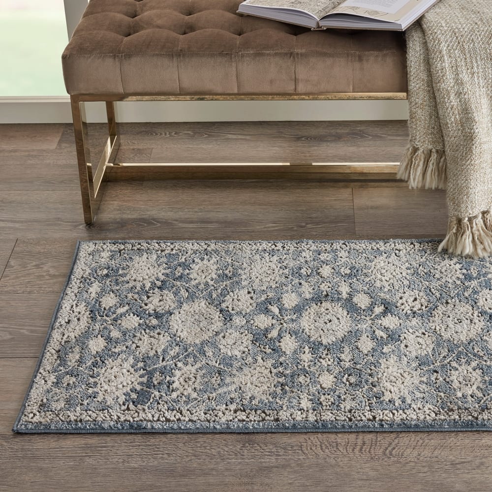Nourison Concerto Classic Persian Medallion Blue Beige Area Rug