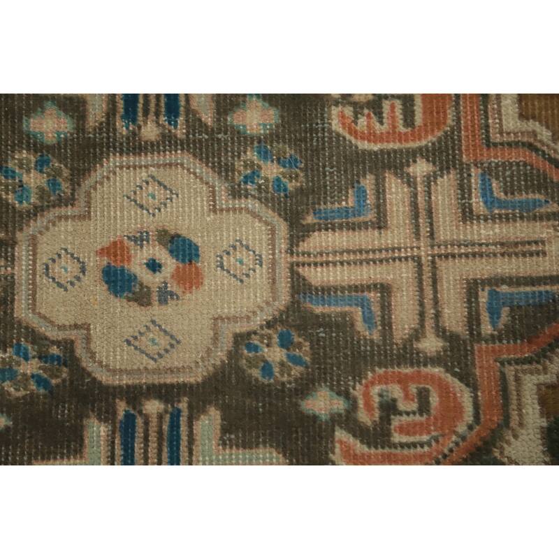 Hand Knotted Oriental 100% Wool Carpet Traditional Medallion Brown Tabriz Area Rug - 6' 4'' X 4' 10''