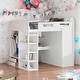 preview thumbnail 1 of 24, Kids and Baby Full Size Loft Bed with Desk,Wardrobes,4 Drawers and 4 Shelves White